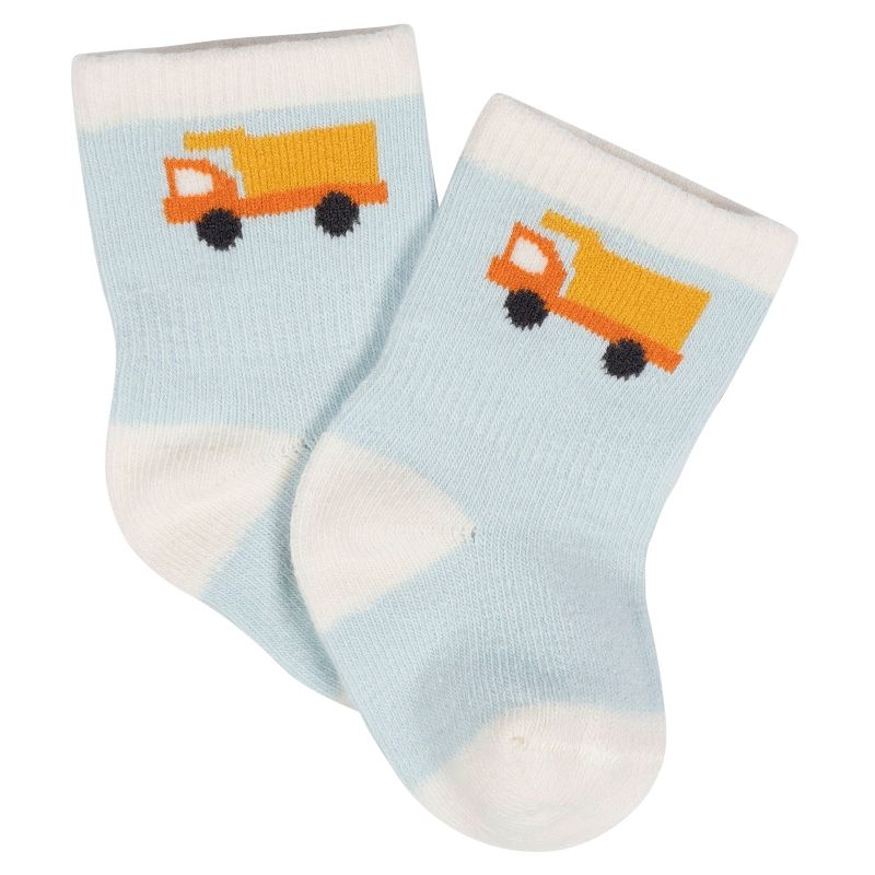 Gerber Baby Boys' 8-Pack Jersey Wiggle Proof® Socks Transportation Zone, 4 of 10