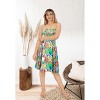 HAPPY BAY Women's House Daily Routine Evening Wear Vacation Holiday Smocked Mini Flowy Strapless Evening Tube Dress One Size Colorful, Leaves - 4 of 4