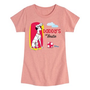 Girls' - 101 Dalmatians - Daddy's Lil Bestie Fitted Short Sleeve Graphic T-Shirt - 1 of 4