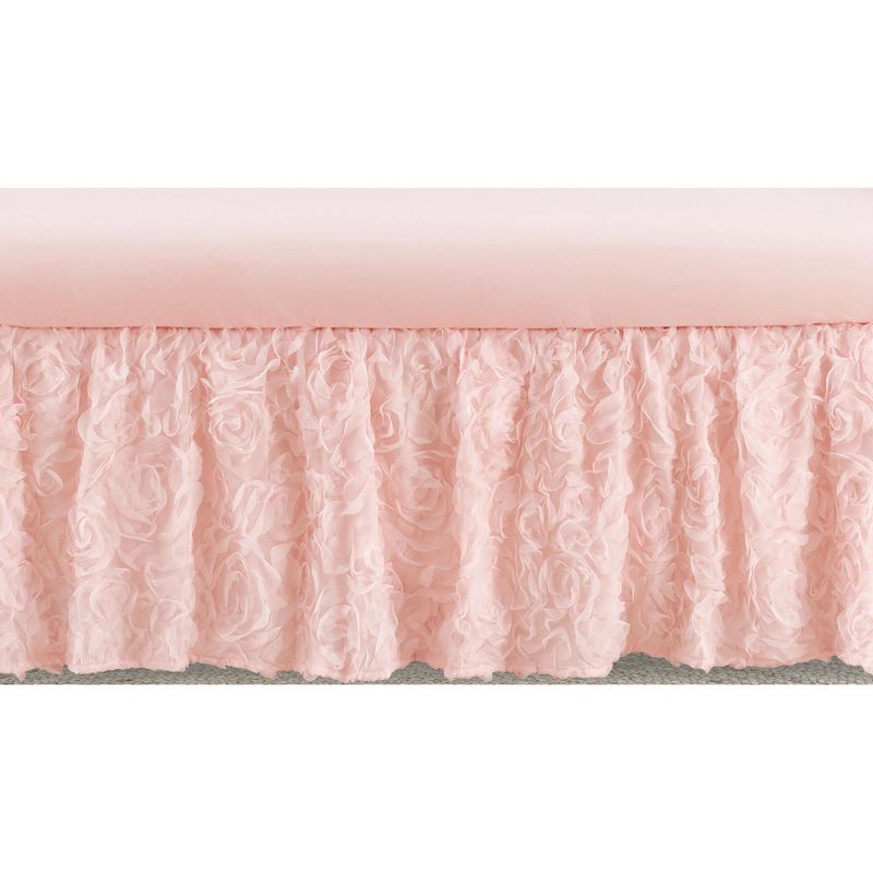 Sweet Jojo Designs Girl Baby Crib Bed Skirt Rose Collection Solid Pink, 1 of 5