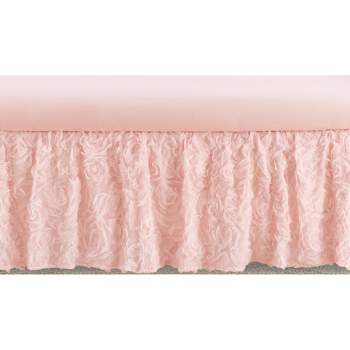 Sweet Jojo Designs Girl Baby Crib Bed Skirt Rose Collection Solid Pink