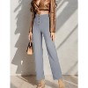 Zeagoo Women's High Waisted Straight Leg Pants Stretchy Business Casual Pants Button Down Work Trousers with Pockets - 2 of 4