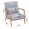Kumasinova Mid-Century Modern Accent Chair, Ergonomic Armchair Living Room Chairs with Pillow Upholstered Reading Chair with Solid Wood Frame - 2 of 4