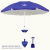 Anchor Works: Classic Beach Umbrella & AnchorONE Kit – Deep Ocean Blue - 7.5ft - 2 of 4