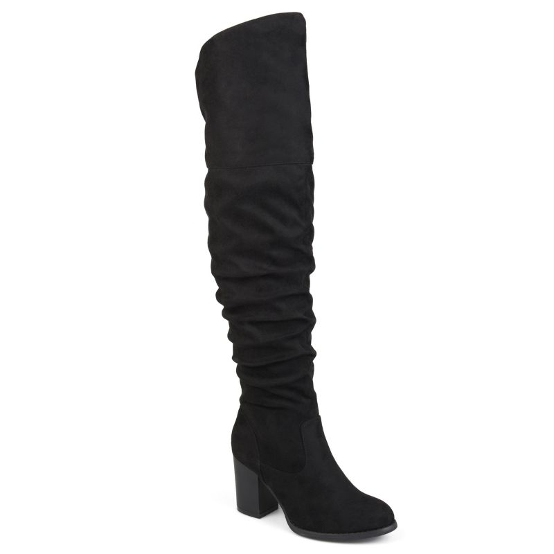Journee Collection Womens Kaison Wide Calf Stacked Heel Over The Knee Boots, 1 of 11