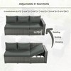 Sapphtopaz Patio Furniture Set Rattan Loveseat Sectional Lounge Couch with Cushions and Ottoman Rectangular Coffee Table for Backyard, Terrace - 4 of 4