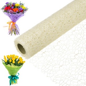 Unique Bargains Jacquard Net Mesh Flower Gift Wrapping Paper 180"x19.7" 1 Pc - 1 of 4