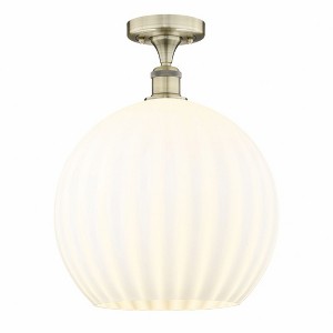 White Venetian - 1 Light Semi-Flush Mount In Modern Style-16.75 Inches Tall and 13.75 Inches Wide - 1 of 1