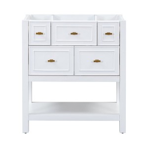 NicBex 29.5" Bathroom Storage Cabinet without Sink, Morden Bathroom Vanity, 5 Drawers and 1 Open Storage Shelf for Bathroom - 1 of 4