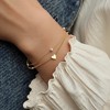 Anna-Kaci Women's Layered Necklace and Bracelet Set with Heart Charms and Pearl Accents - Gold - 3 of 4