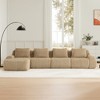 146'' Flannelette L-Shaped Modular Sectional Sofa with Movable Ottoman, Boneless Design, and Deep Seat - 3 of 4