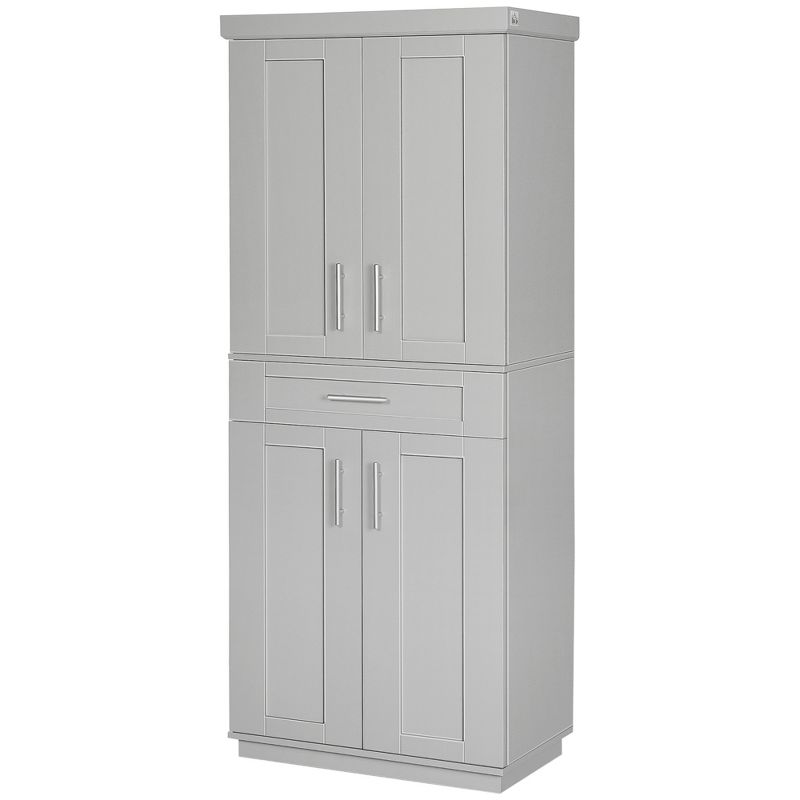 HOMCOM Modern Kitchen Pantry Freestanding Cabinet Cupboard with Doors and Drawer, Adjustable Shelving, 4 of 9