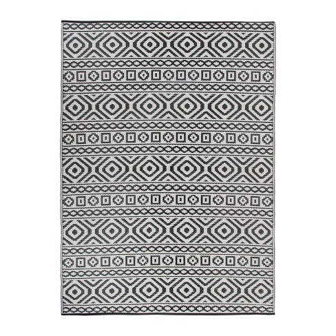 Outdoor Rug-5x7 Black Reversible waterproof patio Plastic Straw RV Camper  mat