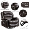 PAGED Modern Swivel Massage Recliner Chair with Heating, PU Leather Rocking Chair with Cup Holders, Side Pocket and USB Port for Living Room - 2 of 4