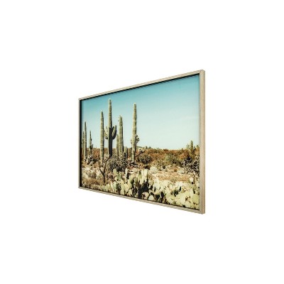 Saguaro Cacti Landscape Framed Glass Wall Art