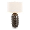 LumiSource Onyx 30" Contemporary Ceramic Table Lamp in Dark Gray/Crackle Ceramic/Clear Crystal with Grey Linen Shade - 2 of 4