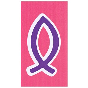 Dicksons MAG-1047 Christian Fish Symbol Pink, Purple, and White 5 x 2.75 Vinyl Decorative Refrigerator Magnet - 1 of 2
