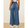 INSPIRE CHIC Women's Drawstring Elastic Waist Wide Legs Jeans Casual Denim Pants - 3 of 4