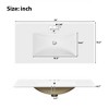 36" Gray Modern Bathroom Vanity with Ceramic Sink, Soft Close Doors, 4 Drawers for Storage - 3 of 4