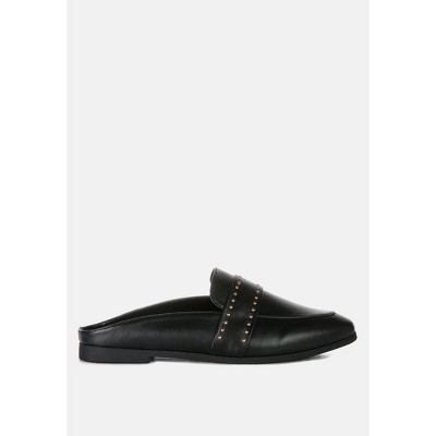 Walkout Faux Leather Studded Detail Mules