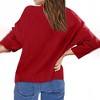 Girl's Ugly Christmas Sweater Reindeer Jacquard Sweater-Knit Pattern Turtle Neck Sweater,Red(reindeer) - 2XL - 2 of 3