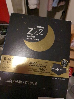 Always ZZZ Disposable Overnight Period Underwear Women Size L, 4 Ct