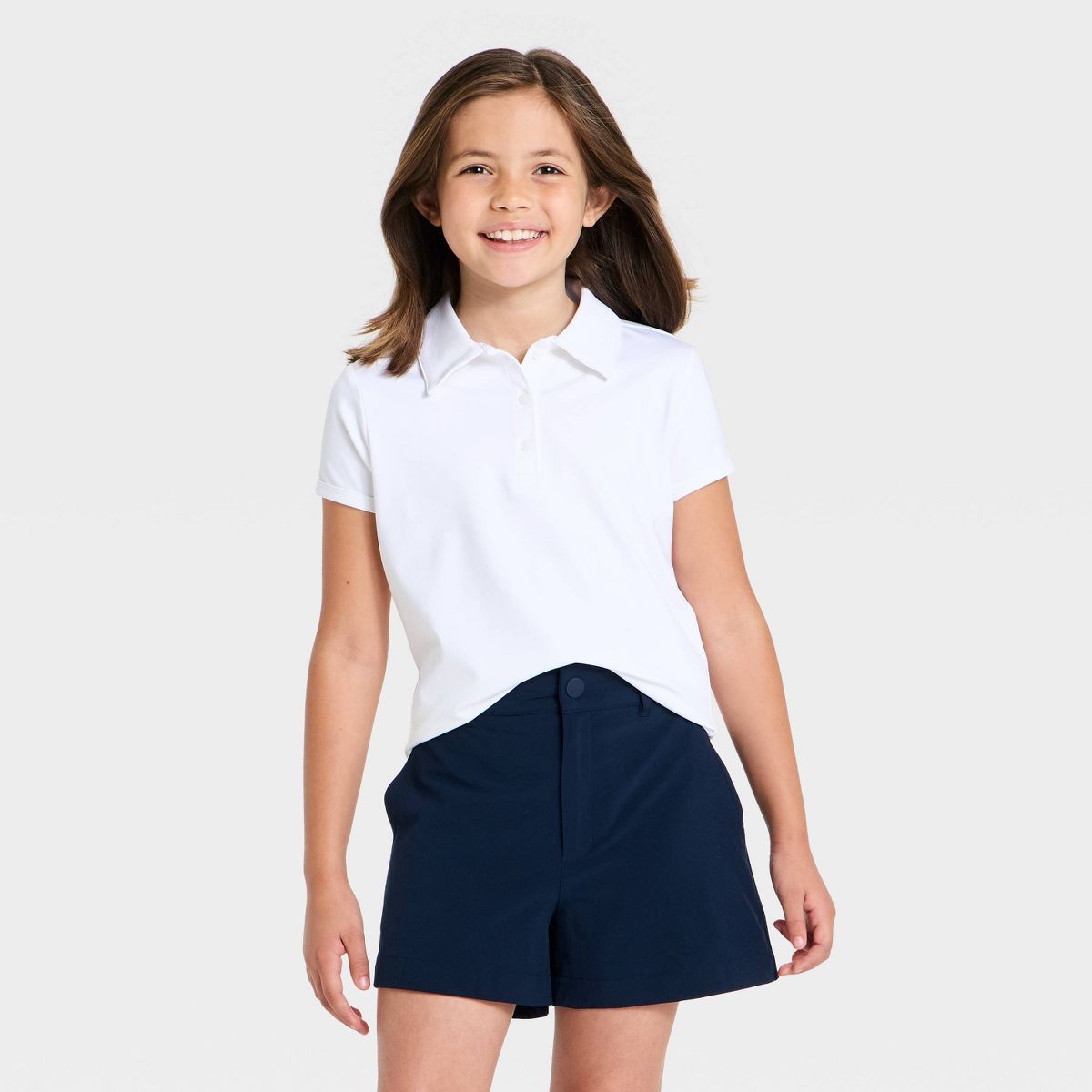 Girls' Short Sleeve Performance Uniform Polo Shirt - All in Motion™ - thumbnail 4