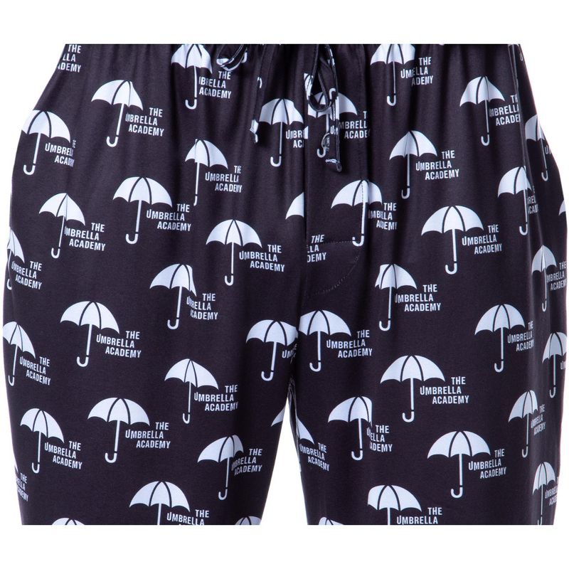 The Umbrella Academy Mens' TV Series Logo Icon Tossed Print Pajama Pants Black, 4 of 6