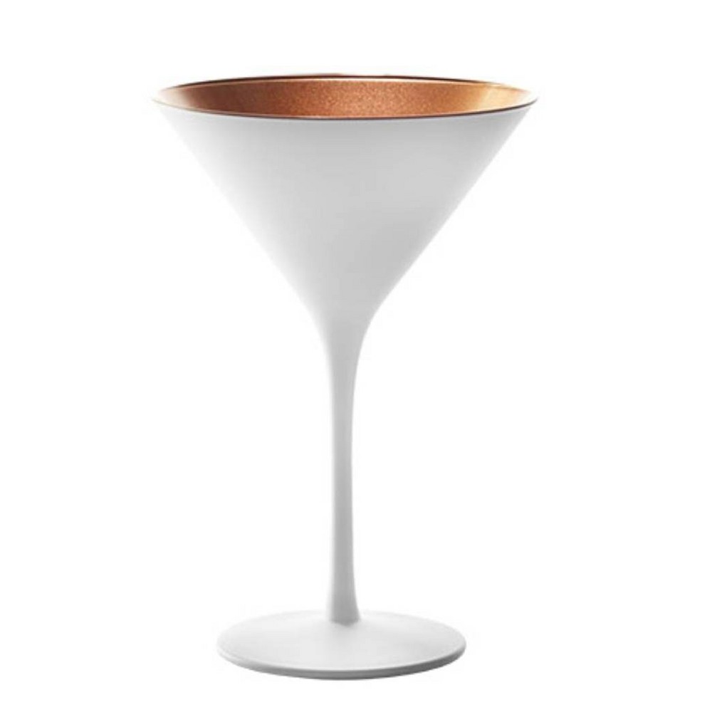 Photos - Glass Set of 6 Olympia Martini Drinkware 8oz Glasses White/Bronze - Stolzle Laus