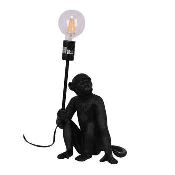 SAGEBROOK HOME 20" Monkey with Light Bulb Table Lamp Black