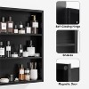 30 * 24 Inch Black Rectangular Bathroom Medicine Cabinet With Mirror - 3 of 4