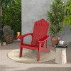 Tangkula 2PCS Patio HIPS Adirondack Chair w/ Cup Holder Weather Resistant 380 LBS Red & Navy - 2 of 4