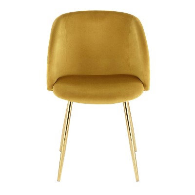 Set of 2 Contemporary High-Back Chartreuse Velvet Dining Chairs