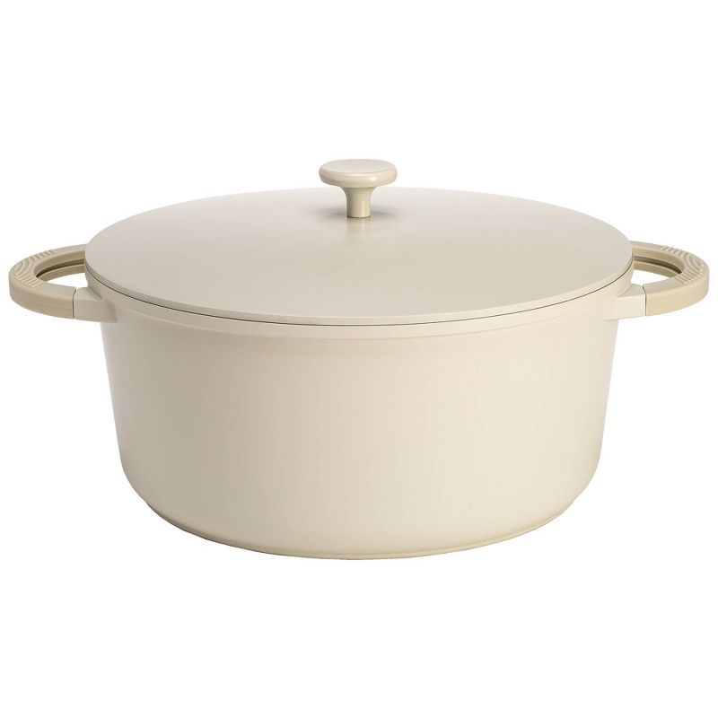 Goodful 7qt Cast Aluminum, Ceramic Stock Pot with Lid, Side Handles and Silicone Grip, 1 of 10
