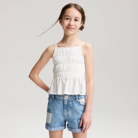 Детские Cat & Jack Girls' Smocked Peplum Tank Top - Cat & Jack™ White M