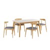 Merax Minimalist 5-Piece Dining Table Set with Upholstered Chairs - 3 of 4