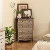 Tangkula 38" Farmhouse Chest of Drawers w/ 5 Folding Fabric Drawers & Anti-tipping Kit - 3 of 4