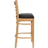 Emma and Oliver Ladder Back Wooden Restaurant Dining Barstool - 4 of 4