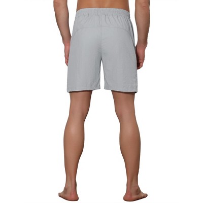 Lars Amadeus Men's Solid Color Elastic Waistband Swimwear Shorts 2 Packs Gray/Yellow 30 — фото 3