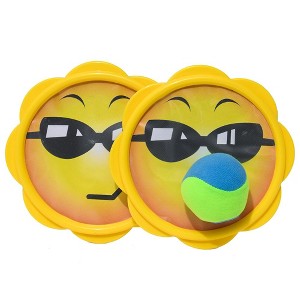 Toyrifik Toss & Catch Ball Game - Kids Outdoor Sports Toys for Camping, Beach, Summer Party- Includes 2 Paddle Discs and 1 Soft Catch Ball - 1 of 4