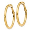 Black Bow Jewelry 3mm, 14k Yellow Gold Omega Back Round Hoop Earrings, 35mm (1 3/8 Inch) - 2 of 4
