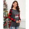 Coolmee Women Christmas Sweatshirts Long Sleeve Pullover Shirts Funny Garden Gnome Graphic Tees Tops - 3 of 4