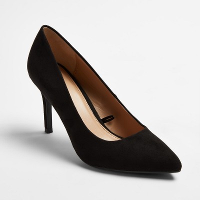 black pointed toe heels