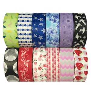 Wrapables Washi Masking Tape Collection, Set of 12 WPSET70 - 1 of 4