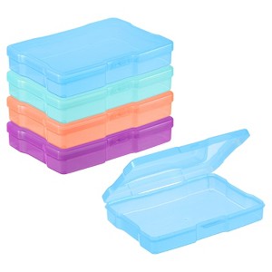 Unique Bargains Plastic Sticker Scrapbook Craft Pictures Storage Boxes 4 Pcs - 1 of 4