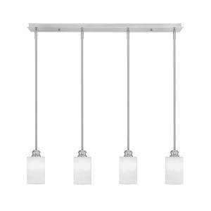 Toltec Lighting Edge 4 - Light Chandelier in  Brushed Nickel with 4" White Muslin Shade - 1 of 1
