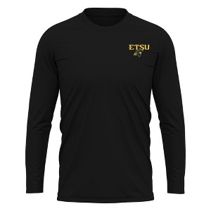 East Tennessee State University Adult Sport Long Sleeve Left Chest Logo, Athletic Heather - 1 of 4