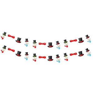 Christmas Hanging Garland Banner - 2 Pack Gingerbread Man and Snowman Bunting Sign for Party Fireplace Mantle Home Holiday Decor - 1 of 1