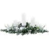 Northlight Flocked Pine Triple Candle Holder with Iridescent Christmas Ornaments - 30" - 2 of 4
