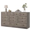 12 Drawers Dressers, 61" Wide Wood Chest of Drawers, TV Stand Dresser for 65" TV, Modern Clothes Storage Organizer for Living Room, Hallway - 4 of 4